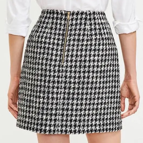Loft Petite Shimmer Houndstooth Shift Skirt NWT - Picture 3 of 5